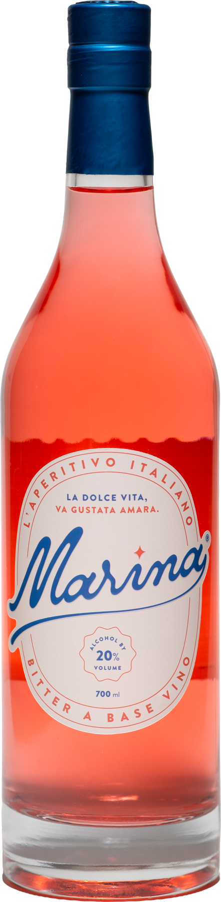 Bottiglia di Bitter Marina, aperitivo rosa a base vino ligure, 700 ml